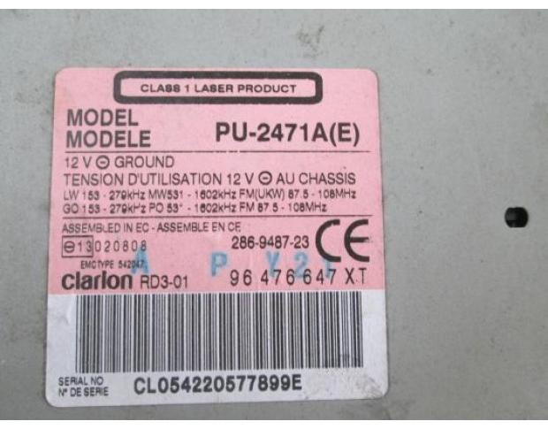cd audio citroen c3 1.4hdi 8hy cod 96476647xt