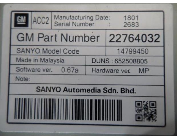 display bord opel insignia 2.0cdi 22764032