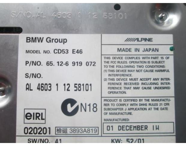 vindem cd audio 6919072 bmw e46 320 2.0d